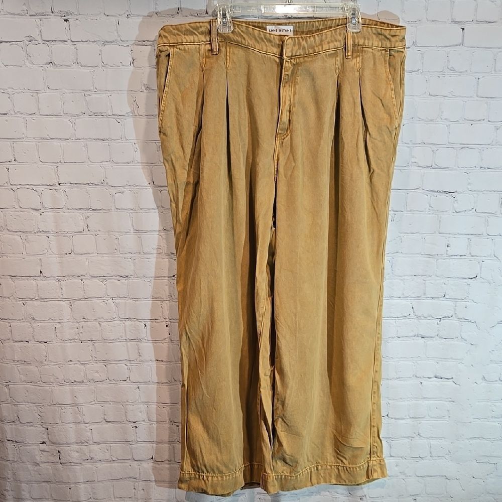 Lane Bryant Wide Leg Pants in Mustard Tan